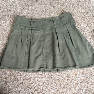 bp Olive Green Pleated Circle Skirt